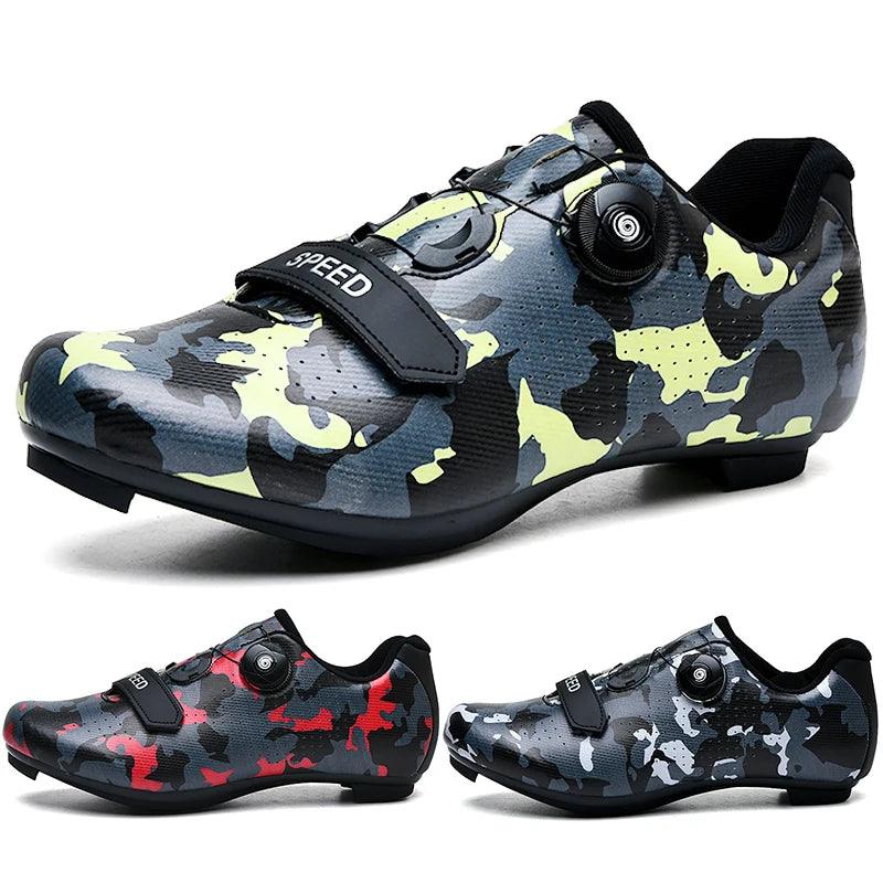 Sapatos de Ciclismo Masculinos. Camuflagem. Respirável