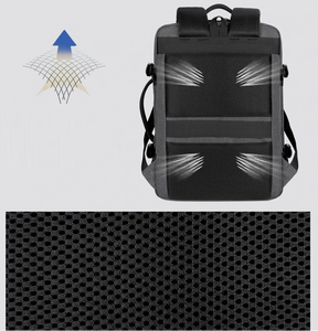 Mochila de Viagem Masculina Expansível USB à prova d água