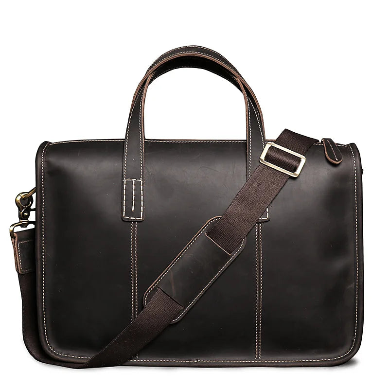 Bolsa de Couro Genuíno Masculina Executiva