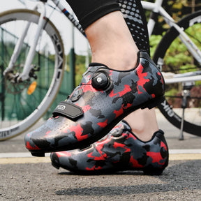 Sapatos de Ciclismo Masculinos. Camuflagem. Respirável