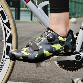 Sapatos de Ciclismo Masculinos. Camuflagem. Respirável